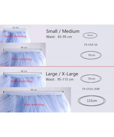 Women Floor Length A-line Tulle Skirt Bridal Bridesmaids Wedding Party Long High Waisted Tutu Light Royal Blue $18.36 Skirts