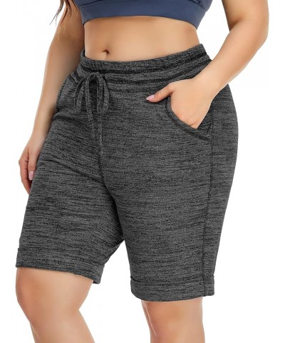 Women's Plus Size 10" Casual Yoga Sports Shorts Lounge Pajama Walking Athletic Shorts with Side Pockets Dard Gray $16.23 Acti...