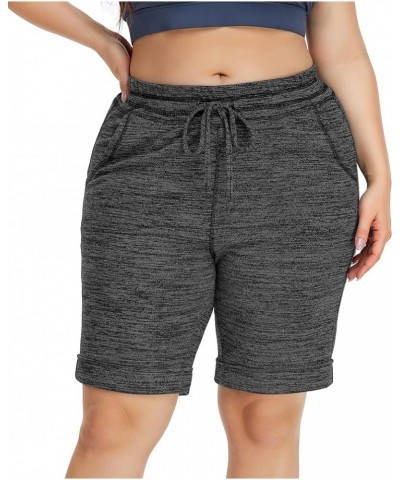 Women's Plus Size 10" Casual Yoga Sports Shorts Lounge Pajama Walking Athletic Shorts with Side Pockets Dard Gray $16.23 Acti...