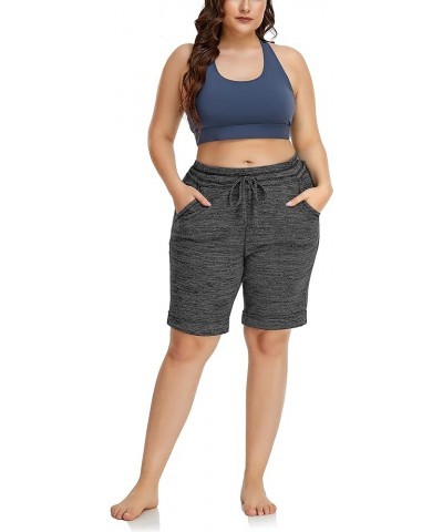 Women's Plus Size 10" Casual Yoga Sports Shorts Lounge Pajama Walking Athletic Shorts with Side Pockets Dard Gray $16.23 Acti...