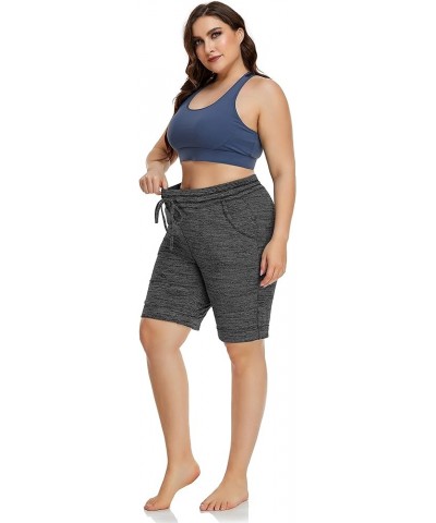 Women's Plus Size 10" Casual Yoga Sports Shorts Lounge Pajama Walking Athletic Shorts with Side Pockets Dard Gray $16.23 Acti...