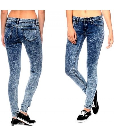 Premium Womens Juniors Blue Acid Tie Dye Denim Jeans Destroy Skinny Ripped Distressed Stretch Pants Studio Alpha W708 $12.99 ...