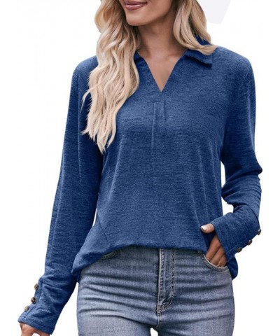 Long Sleeve Shirts For Women Puff Sleeve Tops for Women Fashion Crewneck Sweatshirts Blue 2 $8.47 Hoodies & Sweatshirts