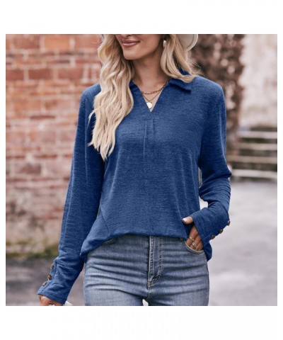 Long Sleeve Shirts For Women Puff Sleeve Tops for Women Fashion Crewneck Sweatshirts Blue 2 $8.47 Hoodies & Sweatshirts