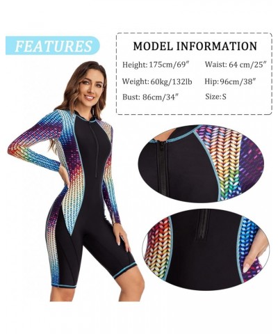 Women's One Piece Boyleg Surfing Swimsuit Long Sleeve Rash Guard UPF 50+ Bathing Suit for Swimming Black4 $26.09 Sets