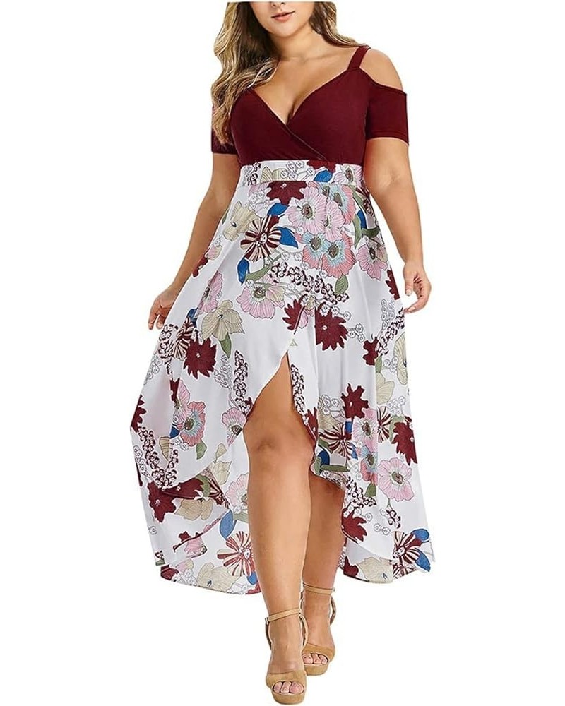 Plus Size Dresses for Curvy Women,2024 Spring Summer Trendy Floral Boho Maxi Dress,Elegant Flowy Bodycon Wedding Guest Dress ...