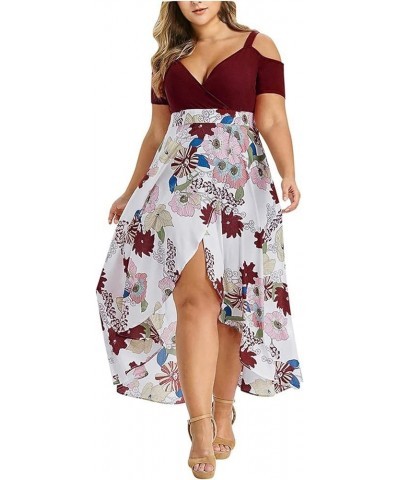 Plus Size Dresses for Curvy Women,2024 Spring Summer Trendy Floral Boho Maxi Dress,Elegant Flowy Bodycon Wedding Guest Dress ...