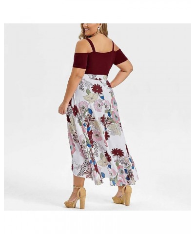 Plus Size Dresses for Curvy Women,2024 Spring Summer Trendy Floral Boho Maxi Dress,Elegant Flowy Bodycon Wedding Guest Dress ...