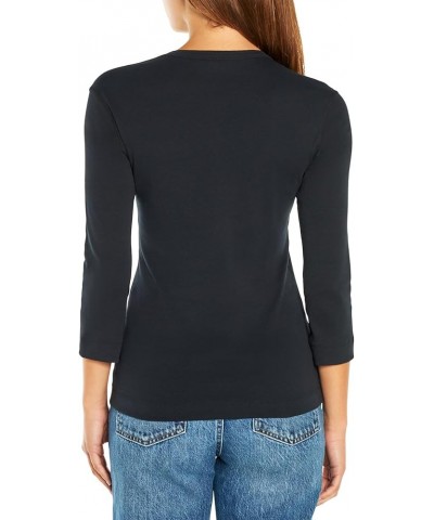 Women's Essential Heritage 3/4 Sleeve Scoop Neck Tee Black $19.04 Tops