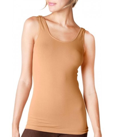 Women Seamless Premium Classic Tank Top, Made in U.S.A, One Size Arizona Tan $13.90 Tanks