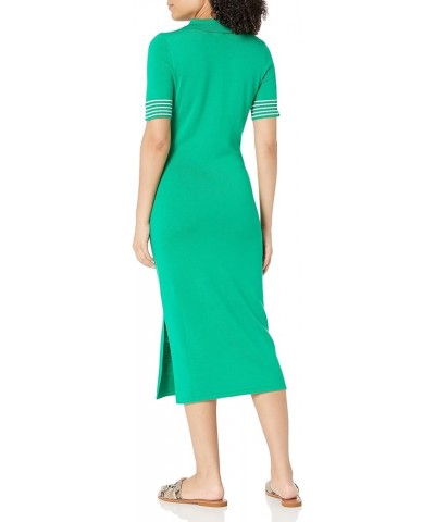 Women's Tessa Polo Jersey Midi Sweater Dress Jade/Ivory $23.55 Dresses