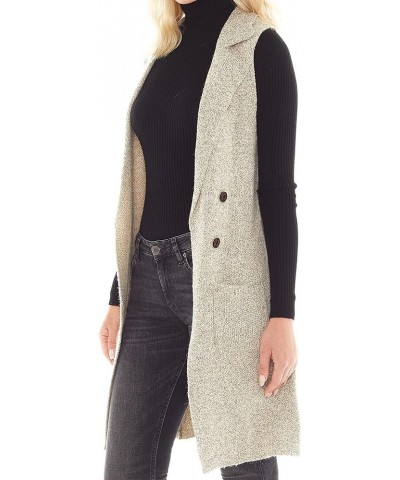 Women's Sleeveless Long Sweater Vest Open Front Knit Cardigan Waistcoat Oatmeal $14.83 Sweaters