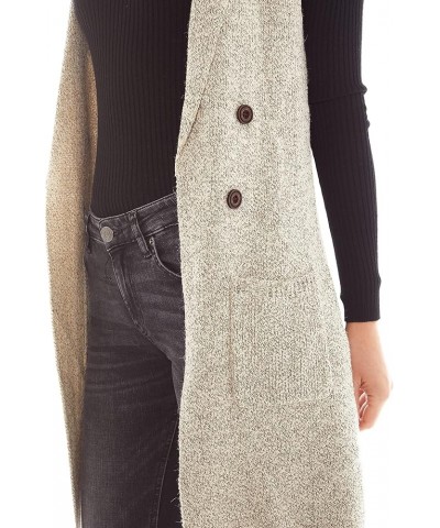 Women's Sleeveless Long Sweater Vest Open Front Knit Cardigan Waistcoat Oatmeal $14.83 Sweaters