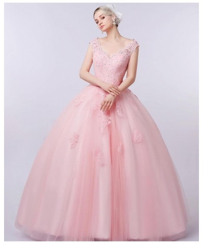 Quinceanera Dresses Lace Prom Ball Gown Sweet 16 Princess Dresses Long-sky Blue $52.00 Dresses