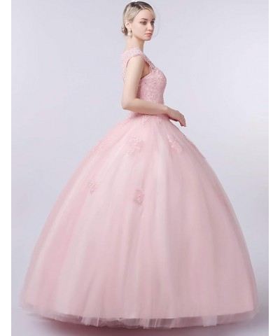 Quinceanera Dresses Lace Prom Ball Gown Sweet 16 Princess Dresses Long-sky Blue $52.00 Dresses