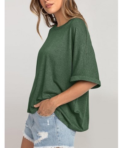 Women Oversized T-Shirt Summer Casual Loose Fit Short Sleeve Basic Tops Workout Gym Tee Shirt Heather Green $10.00 T-Shirts