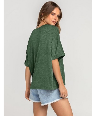 Women Oversized T-Shirt Summer Casual Loose Fit Short Sleeve Basic Tops Workout Gym Tee Shirt Heather Green $10.00 T-Shirts