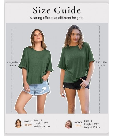 Women Oversized T-Shirt Summer Casual Loose Fit Short Sleeve Basic Tops Workout Gym Tee Shirt Heather Green $10.00 T-Shirts