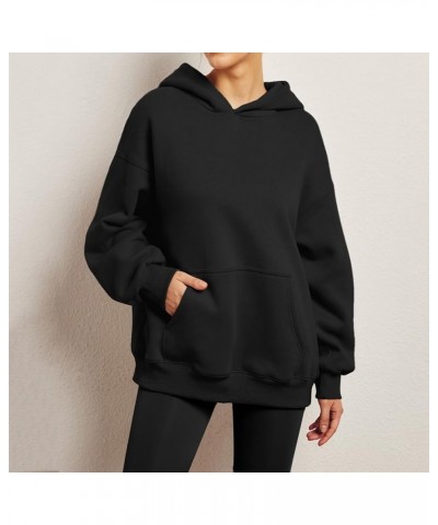 2023 Womens Oversized Sweatshirts Fleece Hoodies Long Sleeve Shirts Pullover Fall Clothes with Pocket Black $13.94 Hoodies & ...