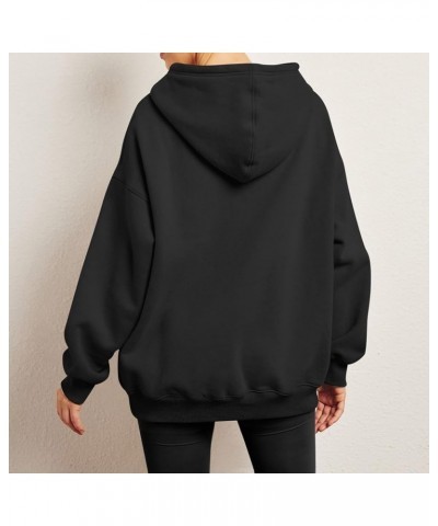 2023 Womens Oversized Sweatshirts Fleece Hoodies Long Sleeve Shirts Pullover Fall Clothes with Pocket Black $13.94 Hoodies & ...