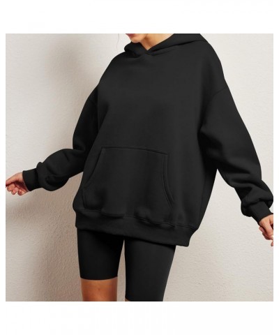 2023 Womens Oversized Sweatshirts Fleece Hoodies Long Sleeve Shirts Pullover Fall Clothes with Pocket Black $13.94 Hoodies & ...