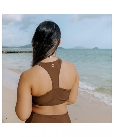 Women's Halter Top Swim Suit with UPF 50+ Sun Protection Cold Brew $19.60 Swimsuits