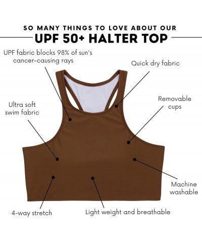 Women's Halter Top Swim Suit with UPF 50+ Sun Protection Cold Brew $19.60 Swimsuits