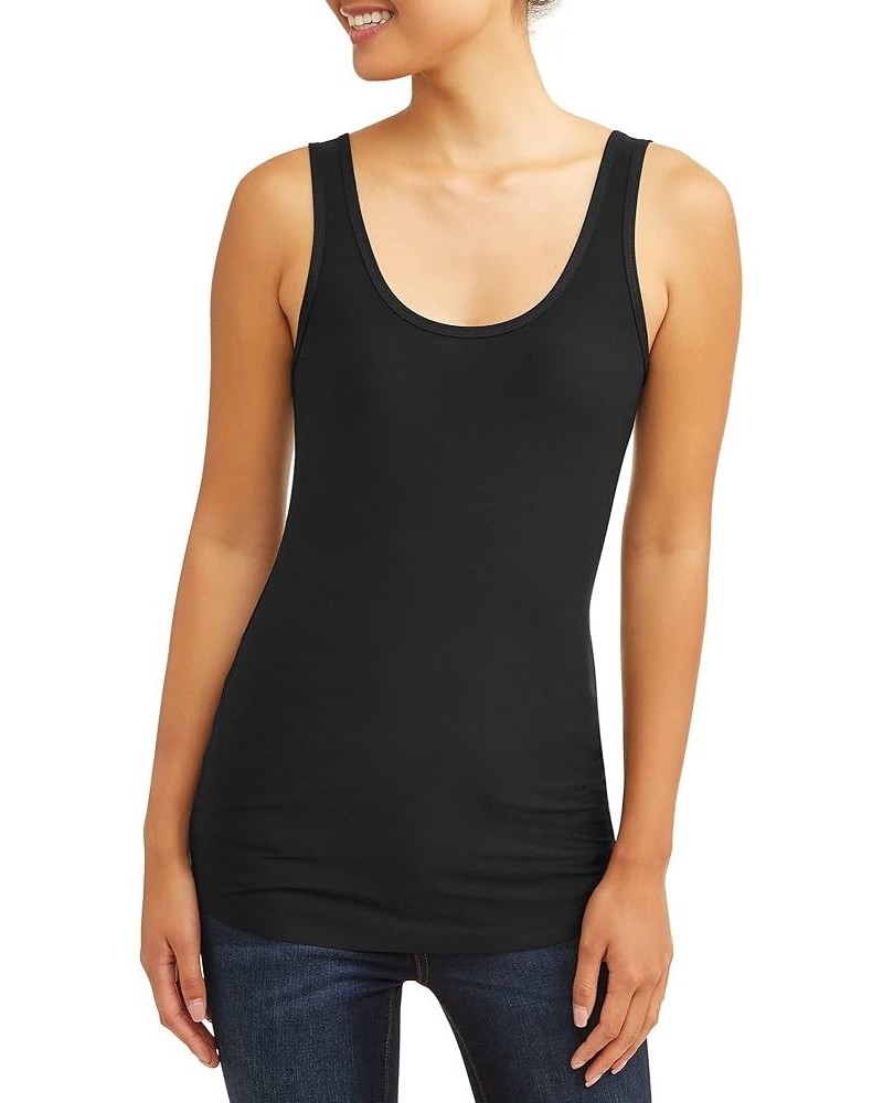 Juniors Womens Scoop Neck Tank Top Black $13.20 Tanks