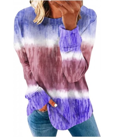 Sweatshirt For Women Trendy 2023 Casual Color Block Thin Sweatshirts Comfy Fall Fashion Pullover Sweater Shirt G06-purple $8....