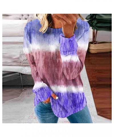 Sweatshirt For Women Trendy 2023 Casual Color Block Thin Sweatshirts Comfy Fall Fashion Pullover Sweater Shirt G06-purple $8....