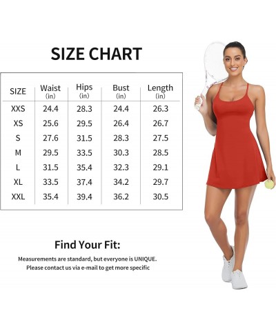 Women Workout Tennis Dress with Built-in Bra Shorts, Cross Shoulder Straps and Pockets Hot Pink $19.13 Dresses