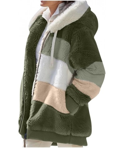 Winter Coats For Women,2022 Plus Size Fleece Plush Zipper Hooded Coat Jacket Comfy Warm Wool Coats with Pockets C-army Green ...