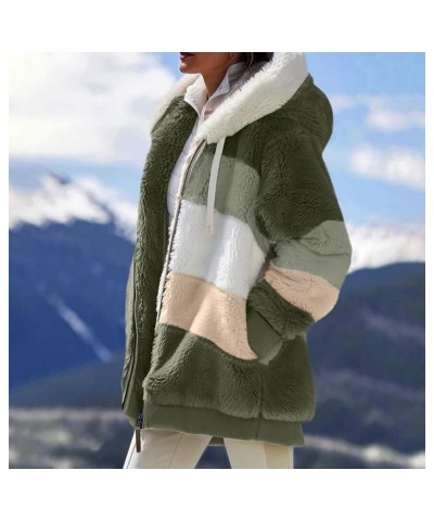 Winter Coats For Women,2022 Plus Size Fleece Plush Zipper Hooded Coat Jacket Comfy Warm Wool Coats with Pockets C-army Green ...