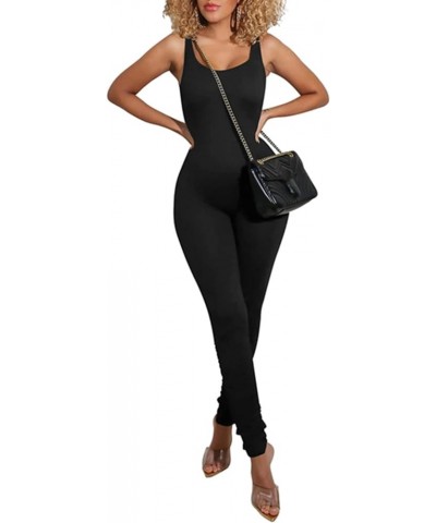 Women Spaghetti Strap Bodycon Tank One Piece Jumpsuits Rompers Playsuit Version2-black $10.00 Jumpsuits