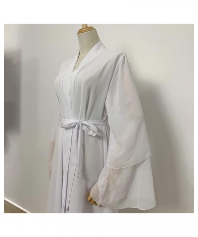 Women's Chiffon Muslim Cardigan Kaftan East Arabian Abaya Dress Casual Islamic Cover Up Long Dresses White $27.13 Swimsuits