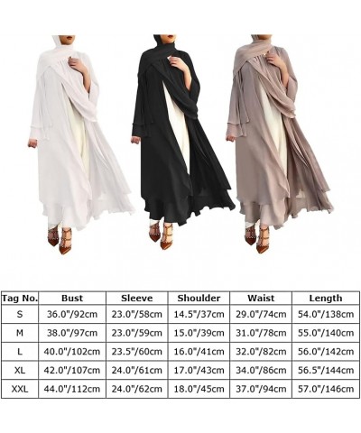 Women's Chiffon Muslim Cardigan Kaftan East Arabian Abaya Dress Casual Islamic Cover Up Long Dresses White $27.13 Swimsuits