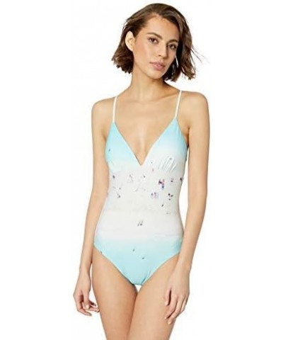 Women's Standard Lace Up One Piece Swimsuit Gray Malin Sand $38.85 Swimsuits