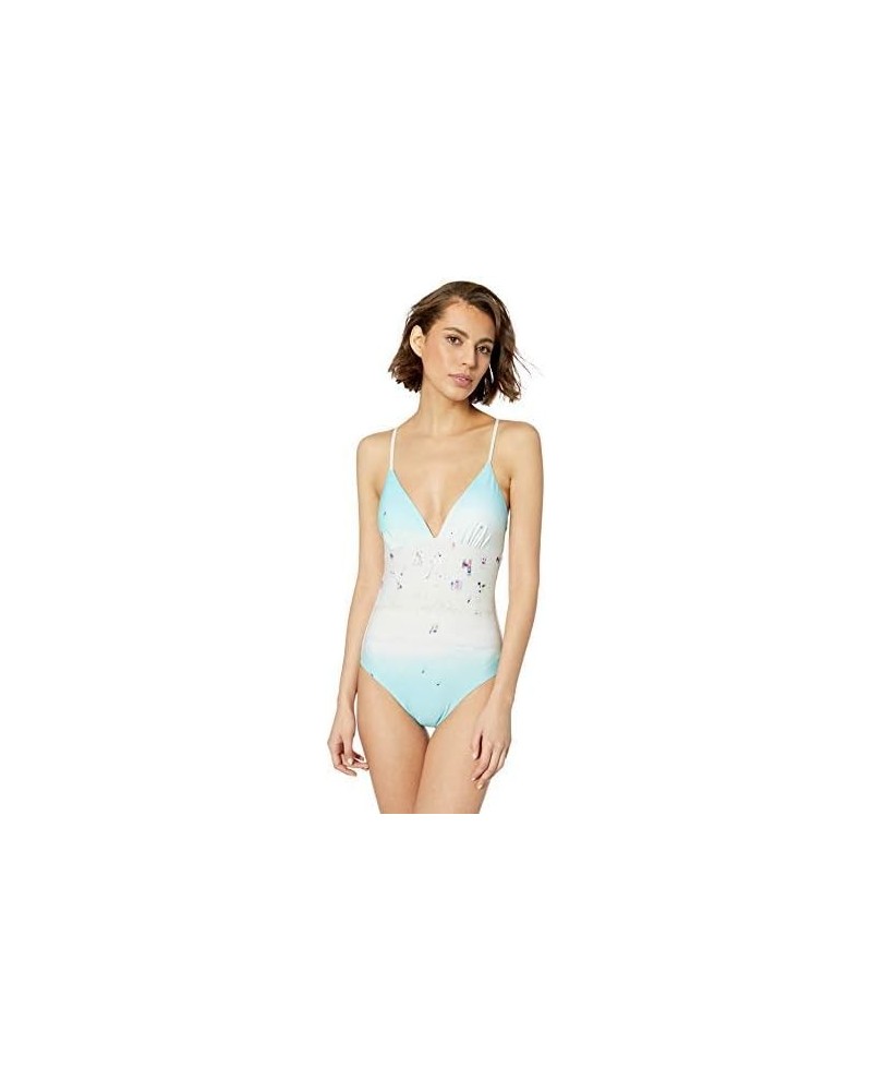 Women's Standard Lace Up One Piece Swimsuit Gray Malin Sand $38.85 Swimsuits