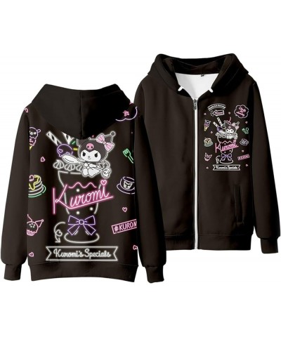 Kuromi Hoodie Sweatshirts Women's Zipper Hooded Sweater Girls Kawaii Cartoon Long Sleeve Pullover Thin / Color 3 $16.52 Hoodi...