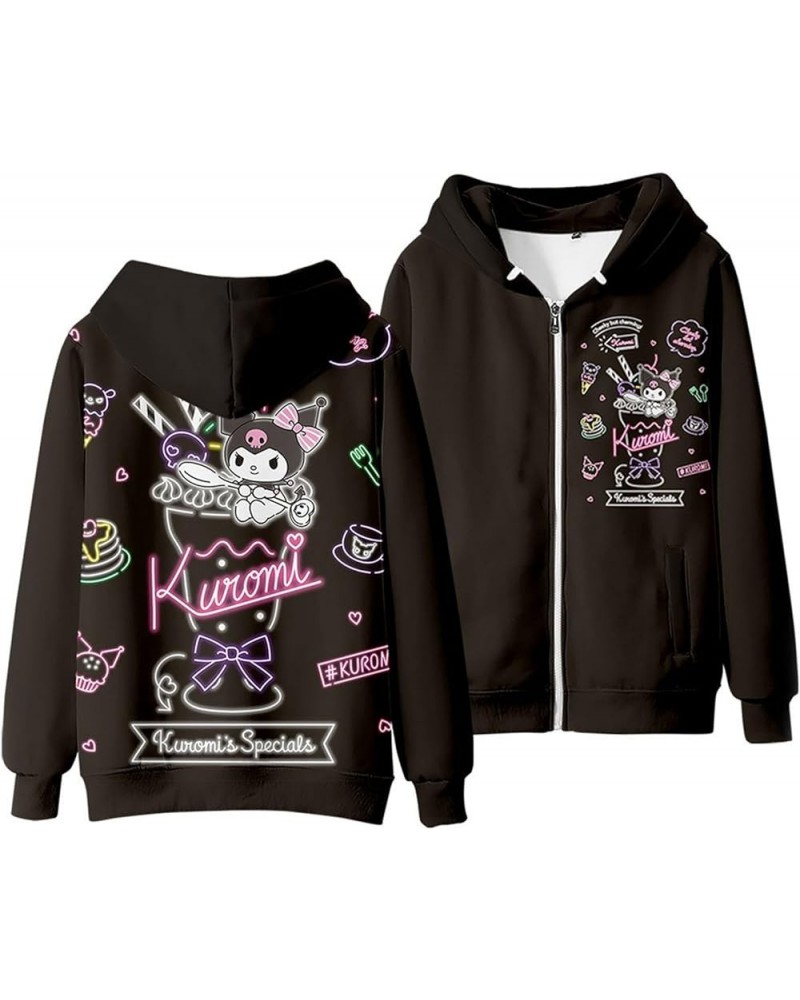 Kuromi Hoodie Sweatshirts Women's Zipper Hooded Sweater Girls Kawaii Cartoon Long Sleeve Pullover Thin / Color 3 $16.52 Hoodi...