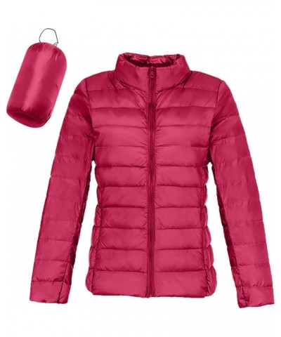 Womens Vests Fashion Women Warm Lightweight Jacket Hooded Windproof Winter Coat With Recycled Insulation Winter A3-hot Pink $...