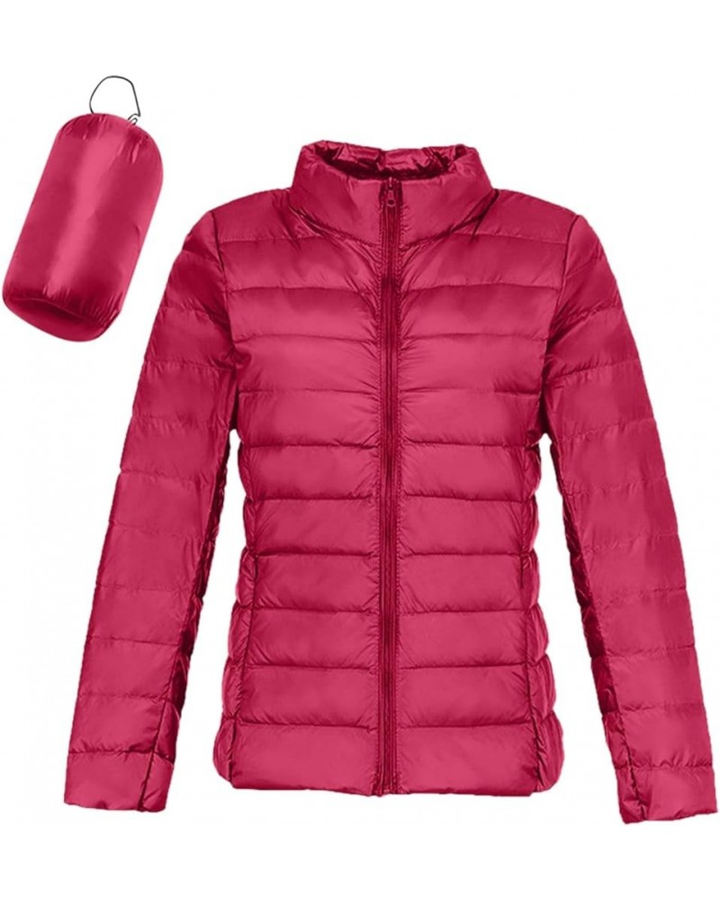 Womens Vests Fashion Women Warm Lightweight Jacket Hooded Windproof Winter Coat With Recycled Insulation Winter A3-hot Pink $...