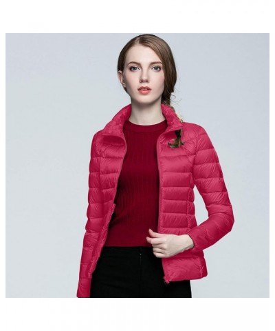 Womens Vests Fashion Women Warm Lightweight Jacket Hooded Windproof Winter Coat With Recycled Insulation Winter A3-hot Pink $...