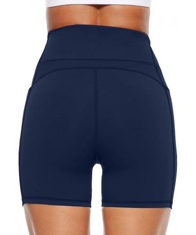 Women's High Waist Biker Shorts with Pockets, 5"/8" Tummy Control Athletic Workout Running Yoga Shorts 2-pack Black/Navy $11....