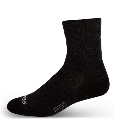 USA Made - Mini Crew Socks - Hiking Socks - Merino Wool - Mountain Heritage S54 Lightweight Black $12.73 Activewear