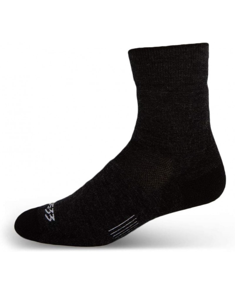 USA Made - Mini Crew Socks - Hiking Socks - Merino Wool - Mountain Heritage S54 Lightweight Black $12.73 Activewear