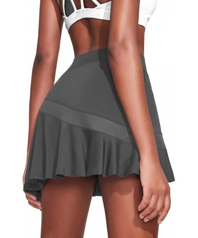 Tennis Skirts for Women Pleated Athletic Golf Skorts Skirt with Shorts Pockets Lightweight Running Workout Skirt Dark Grey $1...