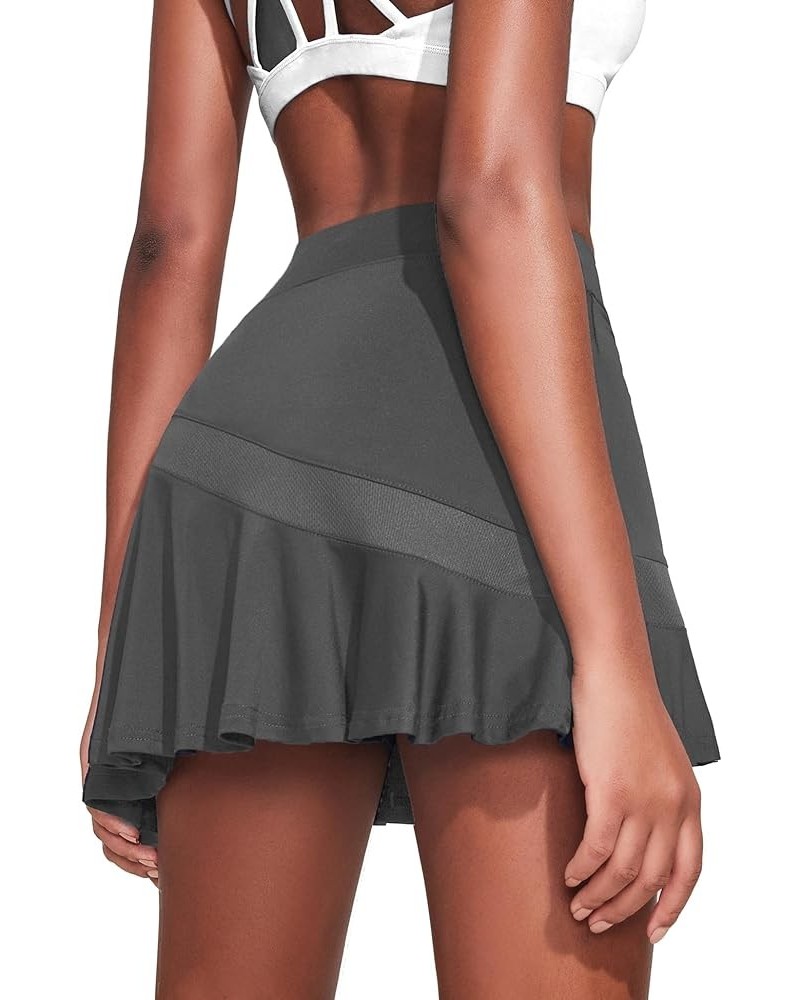 Tennis Skirts for Women Pleated Athletic Golf Skorts Skirt with Shorts Pockets Lightweight Running Workout Skirt Dark Grey $1...