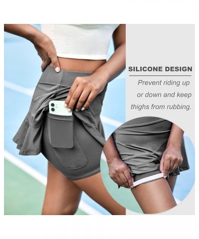 Tennis Skirts for Women Pleated Athletic Golf Skorts Skirt with Shorts Pockets Lightweight Running Workout Skirt Dark Grey $1...