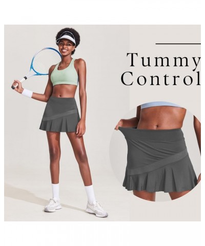 Tennis Skirts for Women Pleated Athletic Golf Skorts Skirt with Shorts Pockets Lightweight Running Workout Skirt Dark Grey $1...